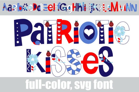 Patriotic Kisses: Your Go-To Font for Festive, Illustrated Designs