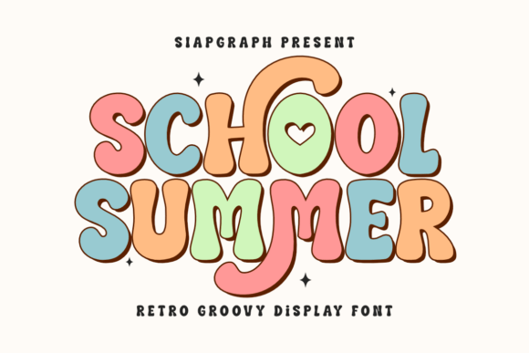 School Summer: Retro Groovy Fonts for Creative Projects