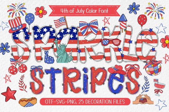 Sparkle Stripes: A Festive Preppy Font for Bold Projects