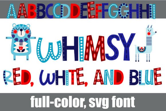 Whimsy Red, White, and Blue: Folk Art Font for Storybook Projects
